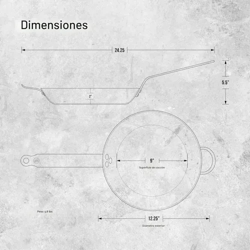 Miniatura 7 de Sartén redonda de hierro DeBuyer con mineral B, Plateado/Gris