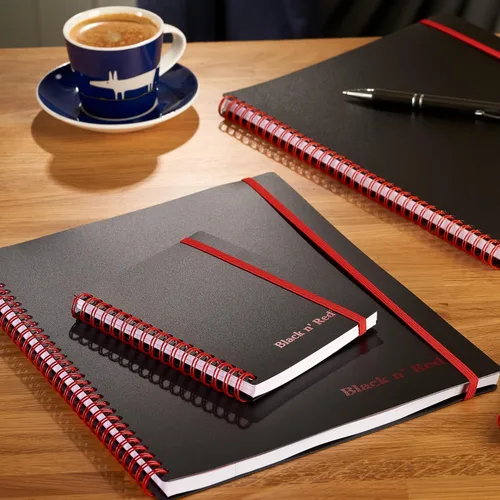 Miniatura 8 de Black n' Red cuaderno, diario de negocios, 11-3/4" x 8-1/4", 70 hojas, rayado, papel Optik, aplicación Scribzee, cubierta de polímero flexible