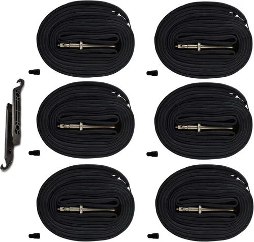 AR-PRO Tubos para bicicleta de carrera 28 700x20-25C 700x32-47C, tubo interno 700C con válvula Presta Paquete de súper valor (paquete de 6 tubos y 2