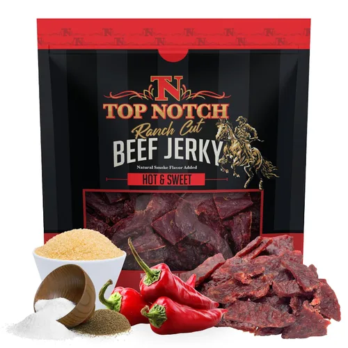 Miniatura 9 de Top Notch Ranch Cut Jerky - Bolsa de 10 onzas de carne seca de res - Snacks ricos en proteínas para niños y adultos - Tiras sabrosas de carne de res