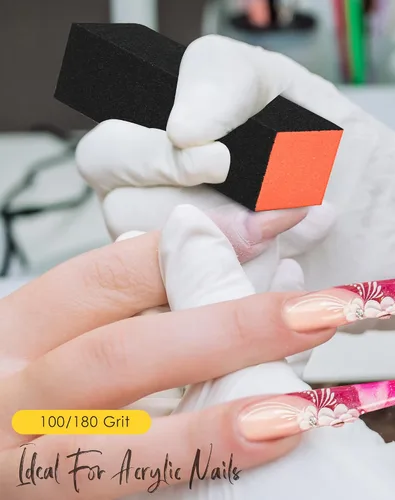 Miniatura 4 de Maryton - Bloque de lima para uñas, limas de acabado de grano medio/fino 100/180 para uñas acrílicas y uñas de gel, kits de lima para pedicura