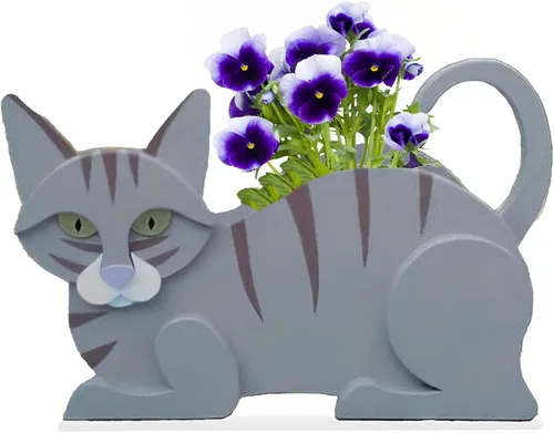 Miniatura 22 de Macetero de flores para perros, regalos para mujeres, bonitas macetas de PVC para perros, macetas para interiores y exteriores, maceta de jardín