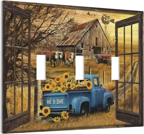 Miniatura 203 de Rainbow in the Clouds - Placas de Pared de Doble Interruptor de 2 Posiciones, Panel de Arte Rosa, Cubierta de Interruptor de Luz, Placa Frontal Arco