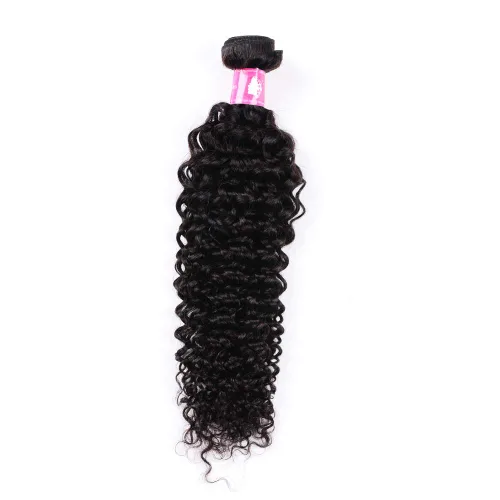 Deep Curly Hair Bundle Brazillian Virgin Hair Weft Supplier 1pcs 12 Inch 1B Black 100g Soft Remy Hair Bundles