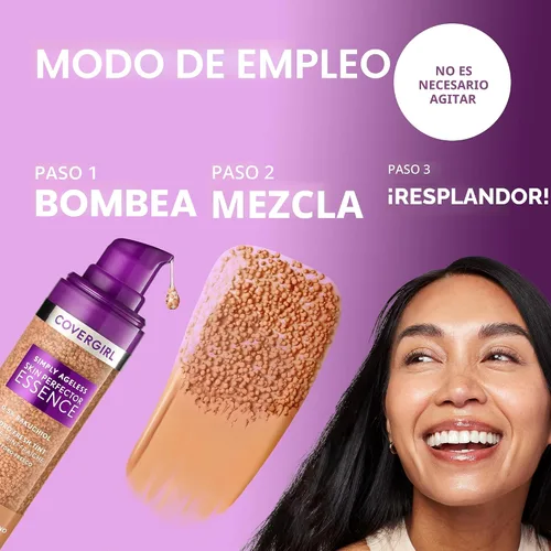 Miniatura 4 de Covergirl Simply Ageless - Base de maquillaje en esencia perfeccionada para la piel, 10 Fair, Maquillaje híbrido para el cuidado de la piel