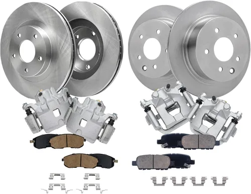 Miniatura 29 de Detroit Axle - Rotores de freno para Nissan NV2500 NV3500 NV1500 NV1500 2012-2021, repuesto de rotores de freno de disco: rotor delantero de 14.17