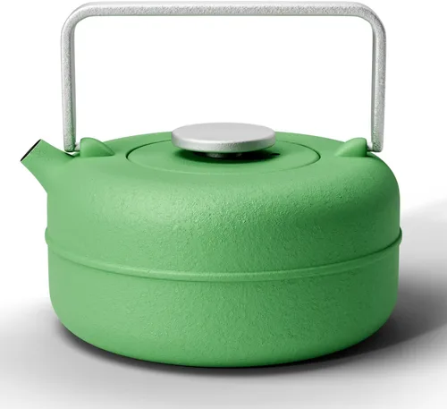 Miniatura 9 de Toptier - Tetera de hierro fundido, hervidor de té seguro para estufa japonés de hierro fundido, tetera de diseño de diamante con infusor removible