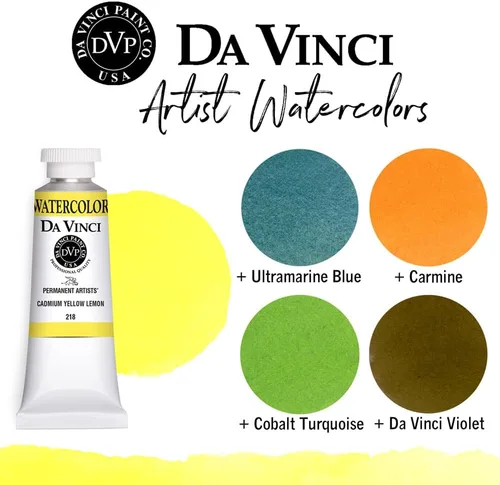 Miniatura 226 de DA VINCI PAINTS Pintura Acuarela Profesional para Artistas, Alizarin Crimson (Quinacridone), 37ml Índigo