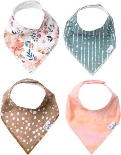 Miniatura 28 de Copper Pearl Baby Bibs 4 Pack, Printed Bandana Drool Bibs for Baby Girl & Boy, Soft Cotton Drooling Teething Bibs Claire