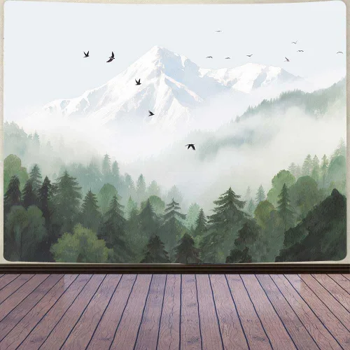 Miniatura 10 de Aidatain Tapiz de otoño para colgar en la pared, diseño de bosque de arce, tamaño 80 pulgadas de largo x 60 pulgadas de ancho, tapices de tela