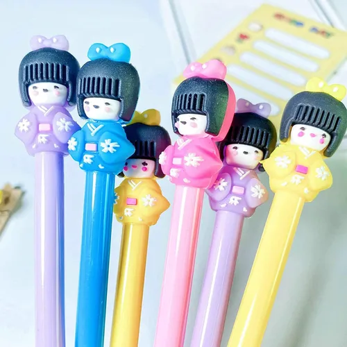 Miniatura 2 de Juego de bolígrafos de gel a la moda, lindo color caramelo, colorido, tinta de gel, bolígrafos kawaii encantadores dibujos animados japonesas