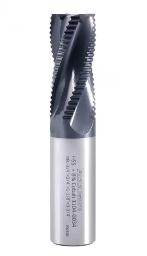Miniatura 11 de Accusize Industrial Tools Diente fino M42 8% cobalto Tialn desbaste molino de extremo, 1 '' de diámetro, 1 '' diámetro del vástago, 2 '' longitud