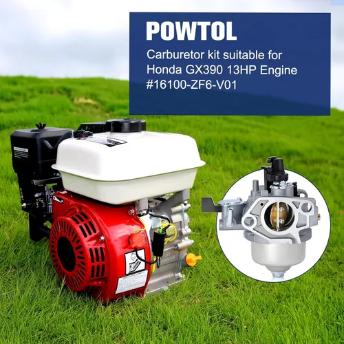 Miniatura 2 de Powtol Carburador GX390 13HP para motores Honda GX 390 Lavadora a presión Reemplazar 16100-ZF6-V01 16100-Z5T-901 con filtro de aire 17210-ZE3-505