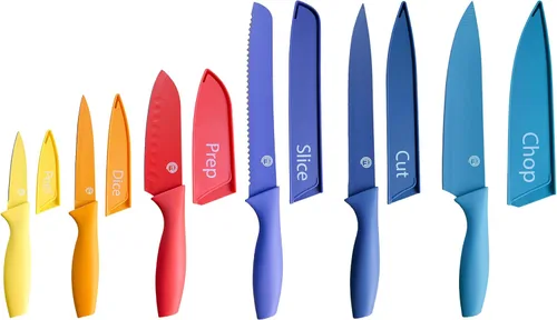 Miniatura 10 de MasterChef Juego de Bloque de Cuchillos de 6 Cuchillos de Cocina, Cuchillas de Acero Inoxidable Extra Afiladas para Corte Profesional con TIERRA
