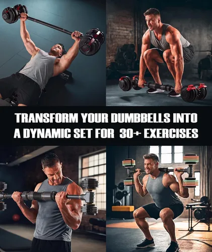 Miniatura 8 de Flexible Dumbbell Converter - 260 LBS Weight Capacity Adjustable Alloy Steel Bar丨Convert Dumbbells to Barbell, Enhanced Compatibility for Wide Range