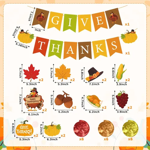 Miniatura 2 de Decoraciones de Acción de Gracias, pancarta de agradecimiento y hojas de arce de calabaza, decoración de remolinos colgantes, decoraciones de fiesta