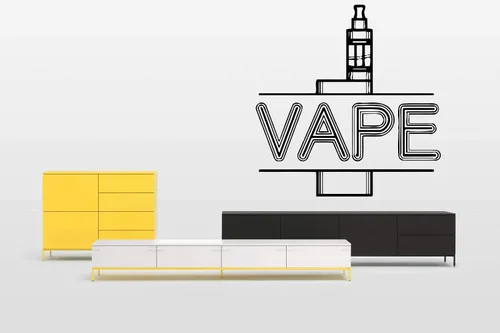 Adhesivos de pared Decoración de tienda de vapeo - Decoración de tienda de humo-E-Cig Decor-Letrero Vinilo-Decoración de salón de vapor-Pegatina de