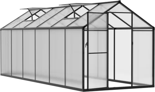Miniatura 2 de VEIKOU Invernadero de 6 x 12 pies para exteriores, estructura de remache mejorada con 2 rejillas de ventilación, puerta con cerradura, policarbonato