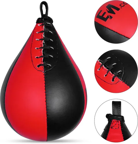 Miniatura 2 de Boxing Speed Bag - Saco de boxeo de velocidad con giro resistente, bolsas de boxeo de cuero duraderas ideales para entrenamiento de reflejos, pelota