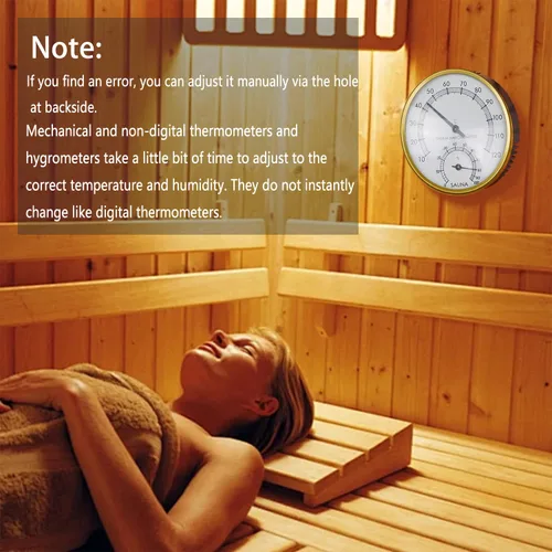 Miniatura 7 de Termómetro de sauna 2 en 1 termómetro de sauna Fahrenheit higrómetro humedad interior medición de temperatura para sauna de vapor infrarrojo Hostel