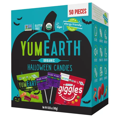 Miniatura 10 de YumEarth Frutas orgánicas de gomitas de Halloween, paquetes de bocadillos de dulces frutales, aperitivos sin gluten para niños, aptos