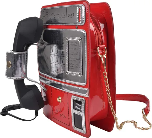 Miniatura 2 de QZUnique Bolsa de hombro con forma de cinta grabadora de radio bolsa cruzada de poliuretano para mujer bolsa de noche retro bolso de mano