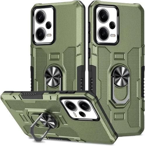 Miniatura 30 de Funda para Xiaomi Redmi Note 12 Pro 5G/Xiaomi Poco X5 Pro 5G Metal CD Patrón Anillo Titular Funda Teléfono Móvil Funda Protectora Anti-Caída Negro