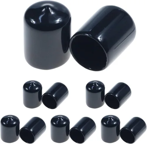 Miniatura 7 de Acocony Tapones de goma redondos de 1 pulgada, tapones de plástico de PVC flexible para agujeros redondos, color negro, paquete de 12