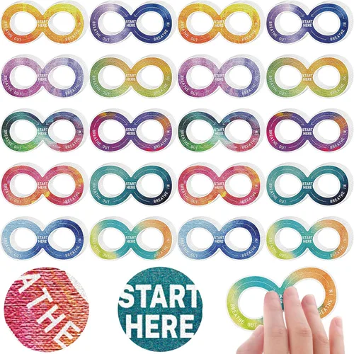 Miniatura 8 de Crtiin 80 calcomanías sensoriales para ansiedad, táctiles, ásperas, para la salud mental, autismo, TDAH, atención plena, para aliviar el estrés