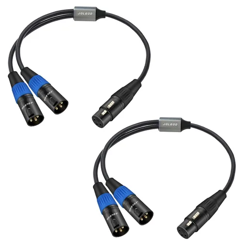 Miniatura 11 de JOLGOO Divisor XLR - Cable Y hembra a macho doble, 1.6 pies