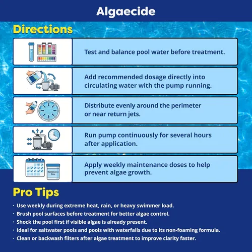 Miniatura 2 de In The Swim Algaecide 60 Plus para piscinas, no metálico, de bajo olor, preventivo de floración de algas no espumantes, compatible con desinfectante