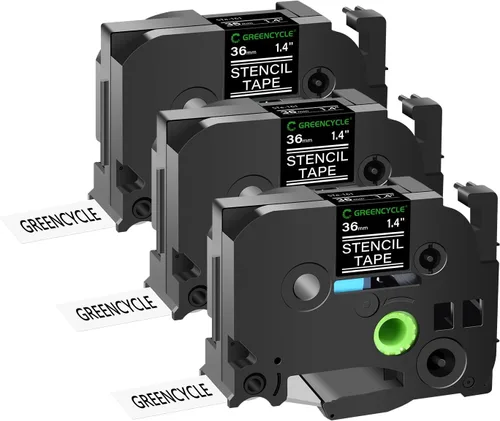 Miniatura 23 de GREENCYCLE Compatible con Brother STE 161 1-1/2" 1.417 in solución móvil Stencil Etch cinta de etiquetas para PT-3600, PT-530, PT-550, PT-9200DX