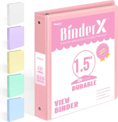 Miniatura 9 de BinderX - Carpeta de 3 anillos redondos extraduradera de 1 pulgada, se adapta a 175 hojas de papel de 8.5 x 11 pulgadas, cubierta personalizable