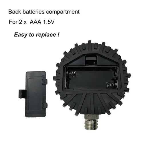 Miniatura 4 de Medidor de presión de aire digital con conector inferior NPT de 1/4 pulgadas y protector de goma, medidor de presión de neumáticos de 5-200 psi