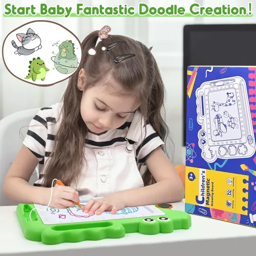 Miniatura 7 de AiTuiTui Tablero magnético de dibujo para niños pequeños, regalo para niñas y niños, escritura de bocetos a color, garabatos, juegos de viaje