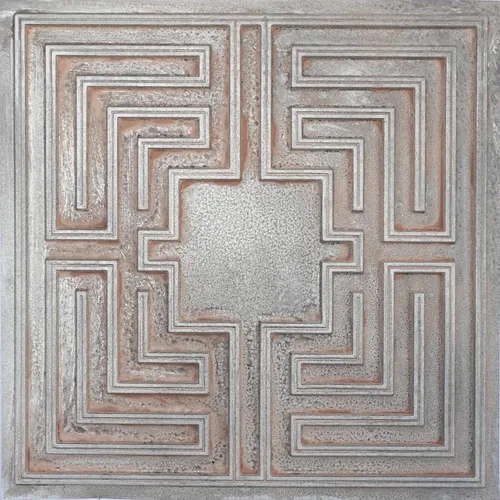 Paneles de pared 3D para decoración estereoscópica en relieve para cafetería, club, salón, hotel, tienda, bar, 2 x 2 pies, PL25 de hierro desgastado