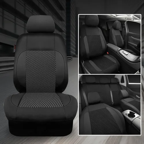 Miniatura 4 de CAR-GRAND Fundas de asiento impermeables con relieve 3D para automóvil, juego completo de fundas de asiento de automóvil de neopreno EVA, universal