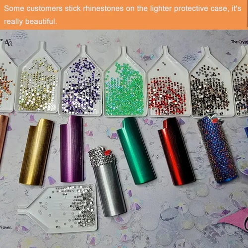 Miniatura 2 de Juego de 8 piezas de metal encendedor caso cubierta titular para BIC tamaño completo encendedor J6