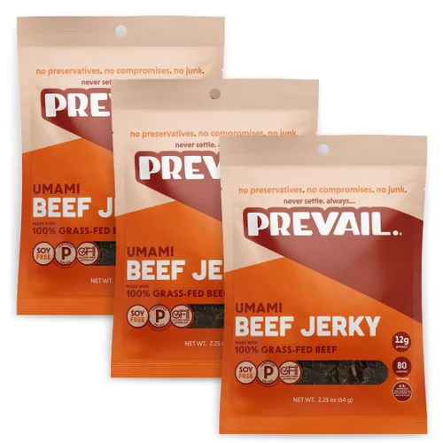 Miniatura 11 de Charqui de pavo de pastoreo, de PREVAIL - ¡Bajo en sodio y sin gluten! Paquete de (3) bolsas Nuestro charqui gourmet está certificado paleo