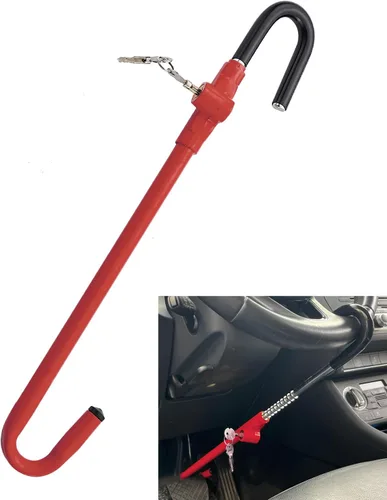 Dispositivo antirrobo para volante, bloqueo de freno para volante, gancho retráctil, productos de seguridad para automóvil, ajuste universal, color