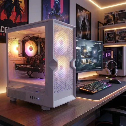 Miniatura 5 de STGAubron Computadora de escritorio para videojuegos, Intel Core i5 hasta 3.6G, Radeon RX 590 8G, 16 GB de RAM, SSD de 1 TB, WiFi 6, BT 5.0, Blanco