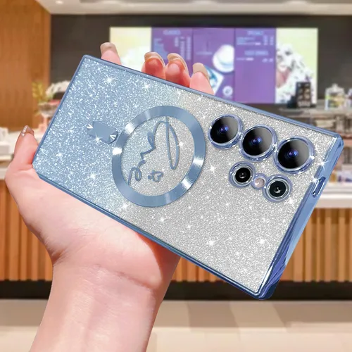 Miniatura 314 de ZONRW - Funda para Samsung Galaxy S22 Ultra magnética, para mujeres y niñas, cubierta trasera suave, lujosa, con corazón de amor, bling, degradado