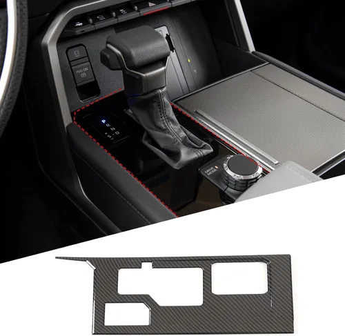 Miniatura 17 de TOYCIDFG Cubierta del panel de palanca de cambios compatible con Toyota Tundra 2022-2026, accesorios interiores (negro UV)