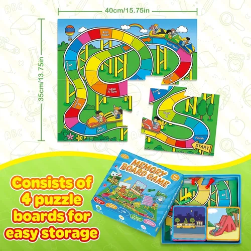 Miniatura 7 de Juegos de mesa de memoria para niños, juegos de mesa educativos de aprendizaje, juego de memoria para niños y niñas a partir de 6 años, divertido