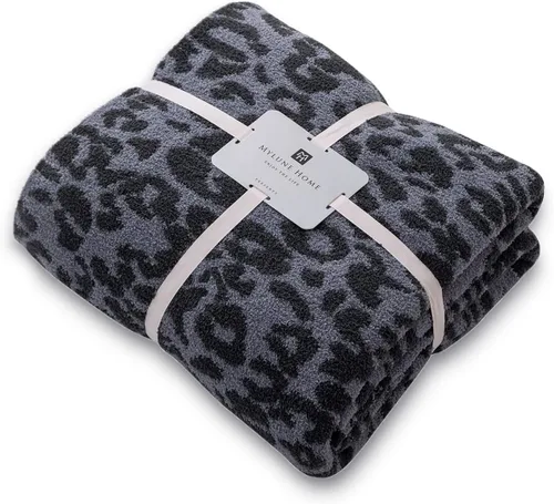 Miniatura 20 de MH MYLUNE HOME Manta Throw Ultra Suave de Leopardo (50x60 pulgadas) Mantas de Microfibra Suaves Cálidas Reversibles Manta de Guepardo