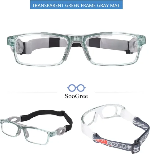 Miniatura 3 de SooGree Gafas deportivas para hombres y mujeres, gafas protectoras para béisbol, correr, deportes, ciclismo, gafas Marco Verde Gris Pad