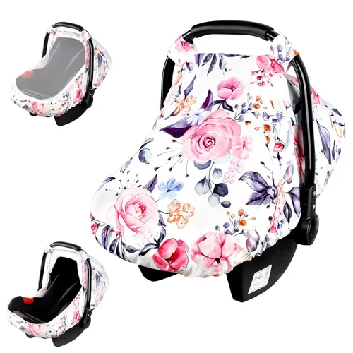 Miniatura 10 de Toldo para asiento de automóvil infantil arcoíris con ventanas abiertas y malla transpirable, a prueba de patadas, suave y elástica, funda