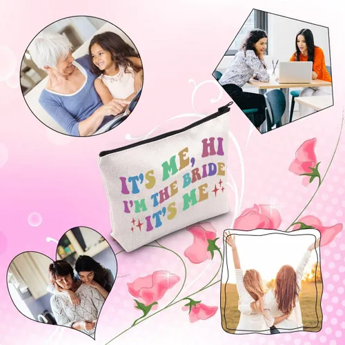 Miniatura 6 de TSOTMO Regalo de novia para esposa, regalo de fiesta nupcial It's Me, Hi I'm The Bride It's Me, regalo para mujeres, Beige, Novia