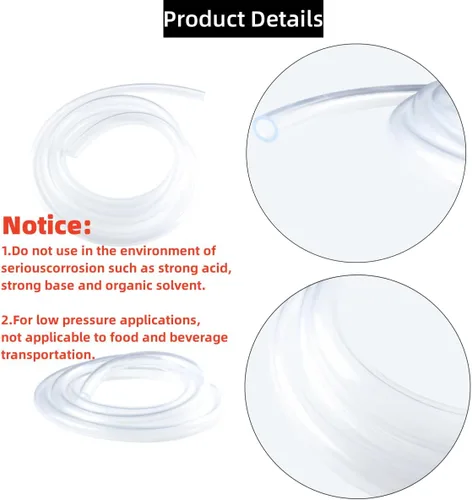Miniatura 3 de Tubo de PVC de 1 pulgada de diámetro interior x 1-1/4 pulgadas de diámetro exterior - Tubo de vinilo transparente de 10 pies con 4 abrazaderas
