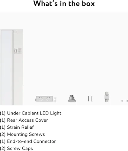 Miniatura 6 de LAGOM Luz Halo para debajo del gabinete, LED regulable con cableado de 40 pulgadas, 2700 K/4000 K/5000 K, cable de alimentación se vende por Blanco
